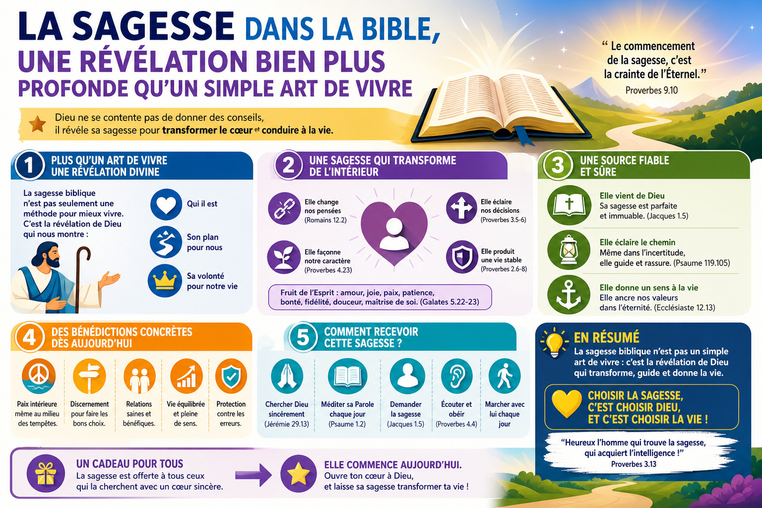 Infographie : La sagesse dans la Bible, une révélation bien plus profonde qu'un simple art de vivre